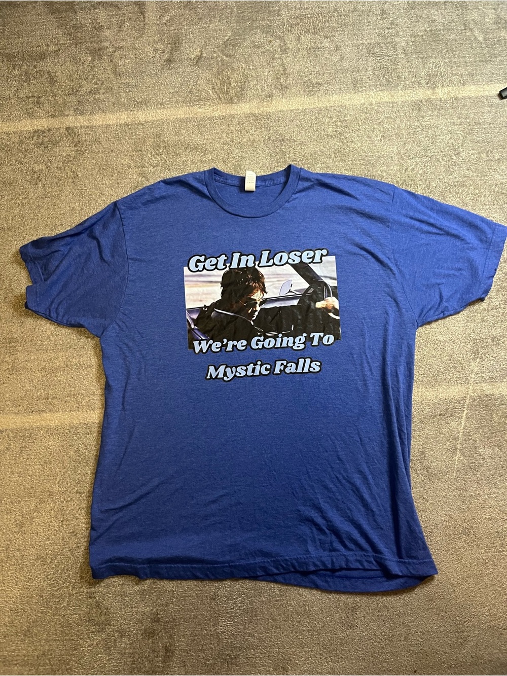 Men's Blue 'Get In Loser We're Going To Mystic Falls' Graphic Tee